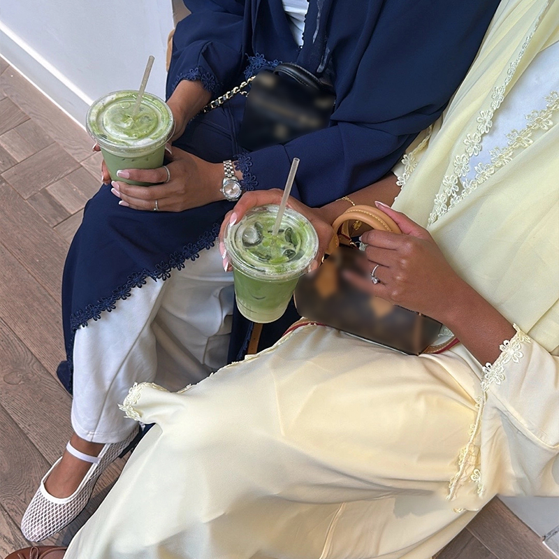 Ensemble Abaya Hijab pour Femmes, Robe en Dentelle, Jalabiya, Robes de Fête du Ramadan, Cardigan Musulman, Robe Marocaine, Abayas de Dubaï, Kaftan, Vestidos