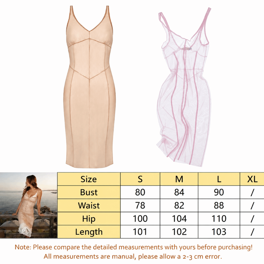Robe longue chic sans manches en maille transparente avec dentelle, dos nu, taille cintrée, tenue élégante pour femme