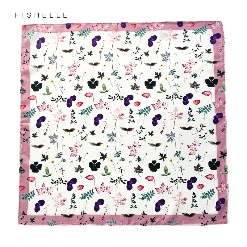 Rose rural petite fleur cassée 100% soie petite écharpe carrée sergé femme soie naturelle 50x50 carré hijab châle dames cadeaux