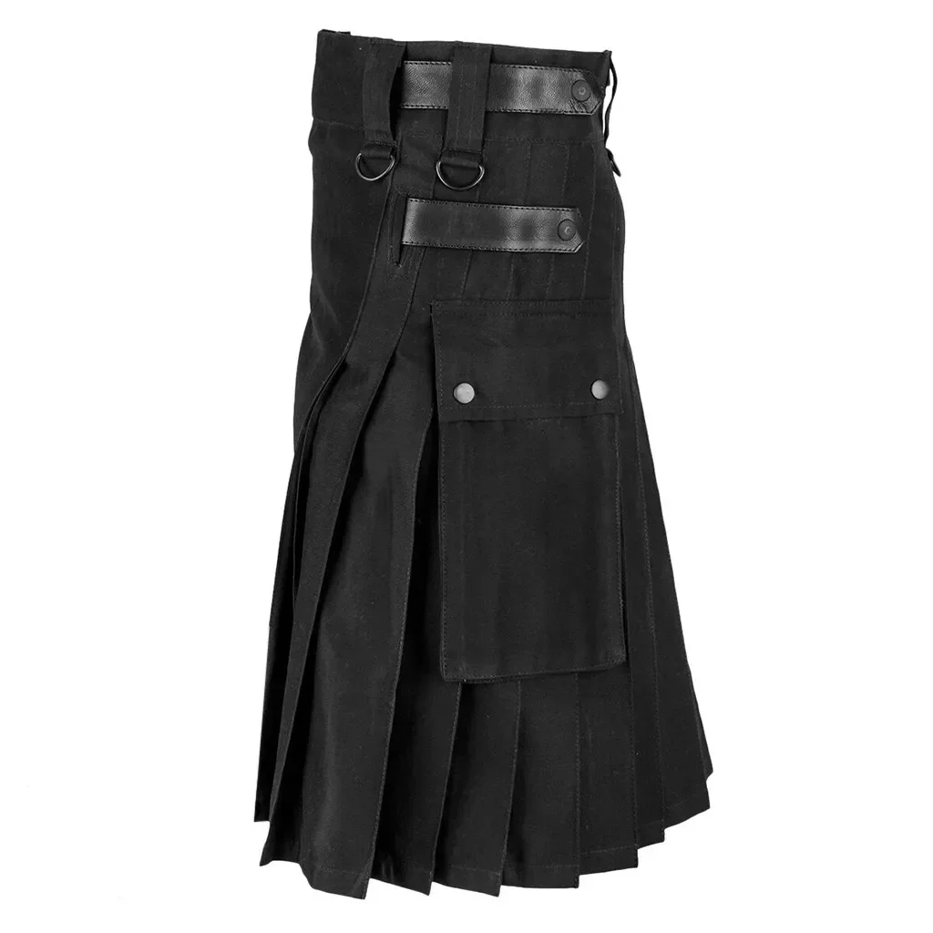Nouveaux hommes jupe Vintage Kilt ecosse gothique Punk mode Kendo poche jupes écossais vêtements décontracté automne hommes Streetwear