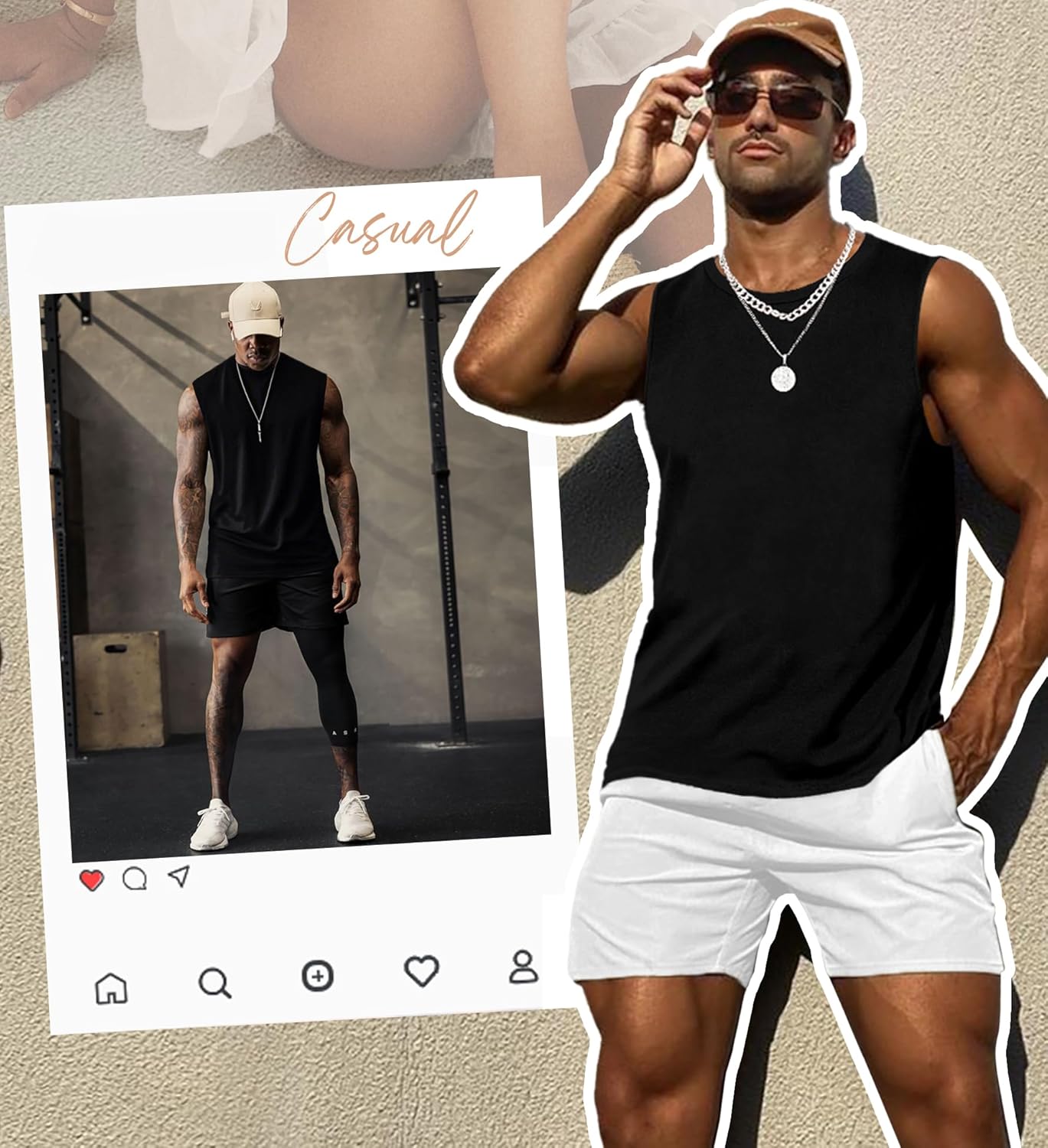 Débardeurs pour hommes, chemises sans manches pour l'entraînement, débardeurs en polyester de couleur unie à séchage rapide pour l'été, t-shirts de sport pour la plage