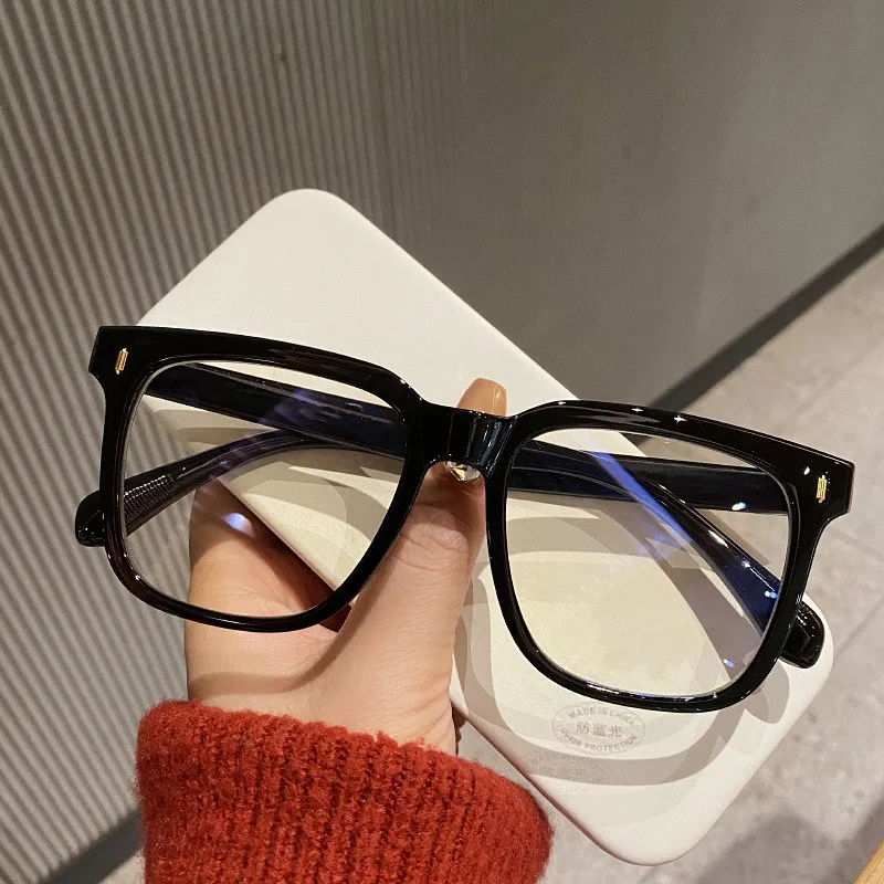 Lunettes de myopie surdimensionnées pour femmes et hommes, anti-lumière bleue, lunettes d'ordinateur, verres dioptriques, lunettes optiques de luxe sur ordonnance
