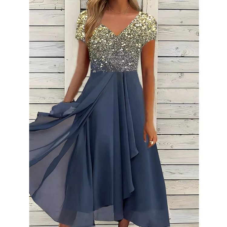 Robe longue découpée en mousseline de soie pour femmes, patchwork de dentelle élégante, robe de demoiselle d'honneur, robe de soirée, robe éducative, 2025
