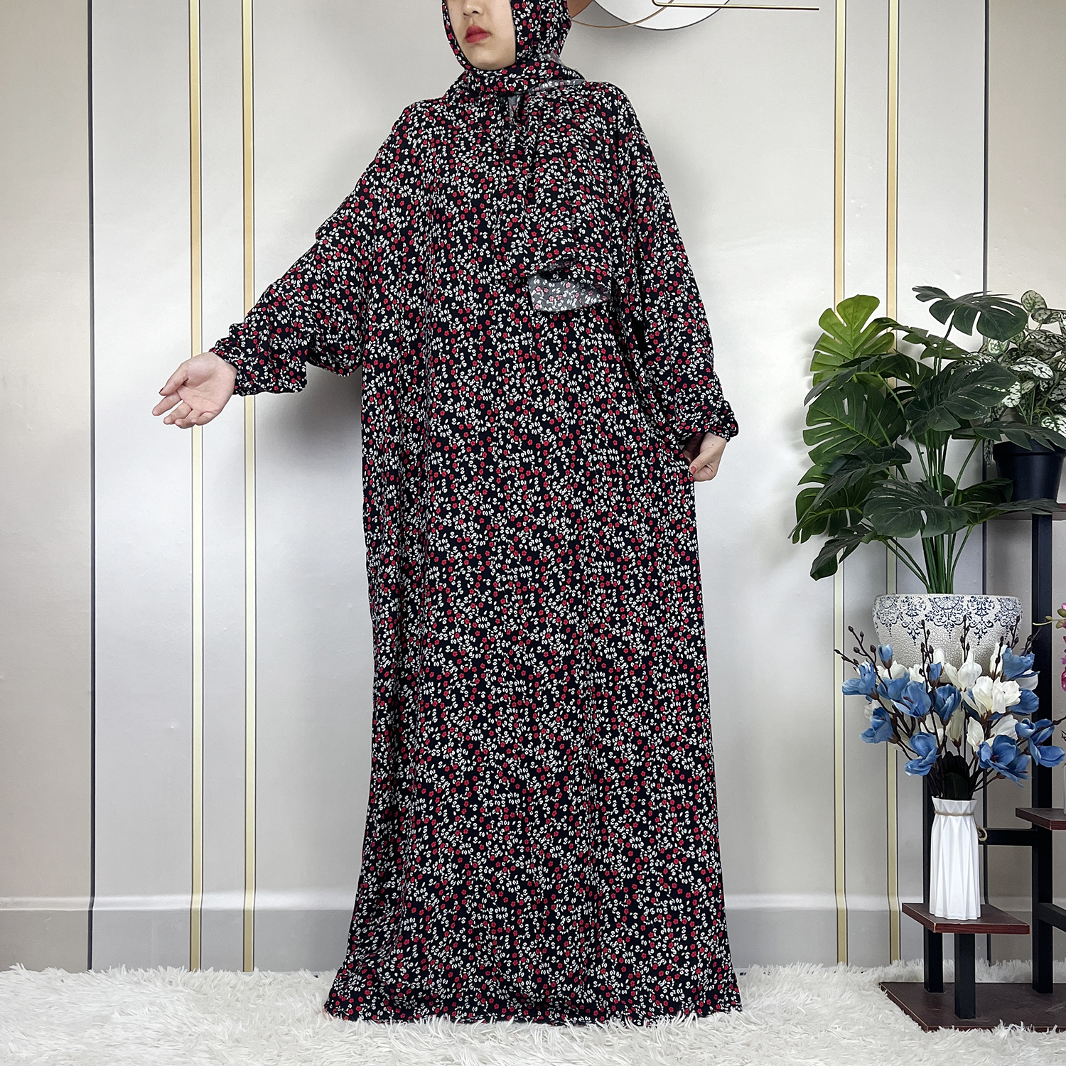 Abaya-Robe africaine à manches longues pour femmes musulmanes, en coton, pour la prière du Ramadan, Turquie, Moyen-Orient, motif floral, écharpe de sauna, nouvelle collection
