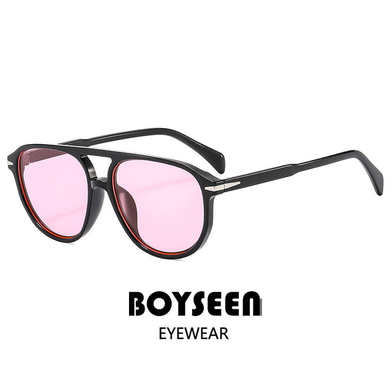 BOYSEEN plage lunettes de soleil homme été Orange lunettes de soleil UV400 peut faire des lunettes de Prescription grand cadre lunettes bleues