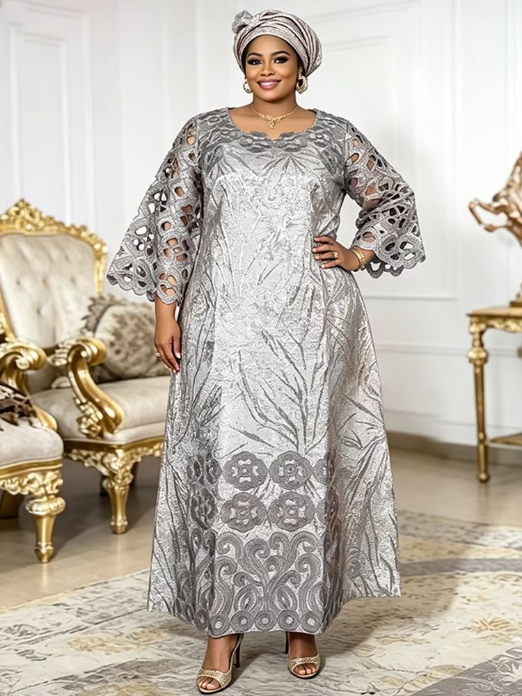 Robes africaines grande taille pour femmes 2026 : Nouvelles robes de soirée de luxe brodées Dashiki Ankara Bazin pour mariages et fêtes