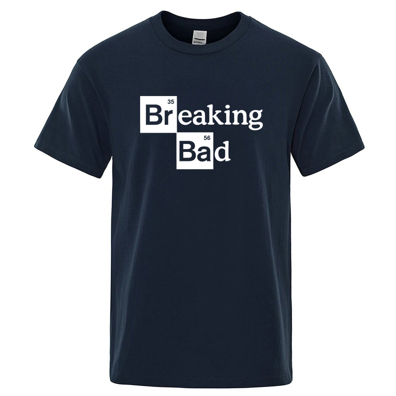 T-shirt pour homme en coton mélangé de haute qualité, col rond, Heisenberg, manches courtes, décontracté, imprimé Breaking Bad, t-shirt pour homme
