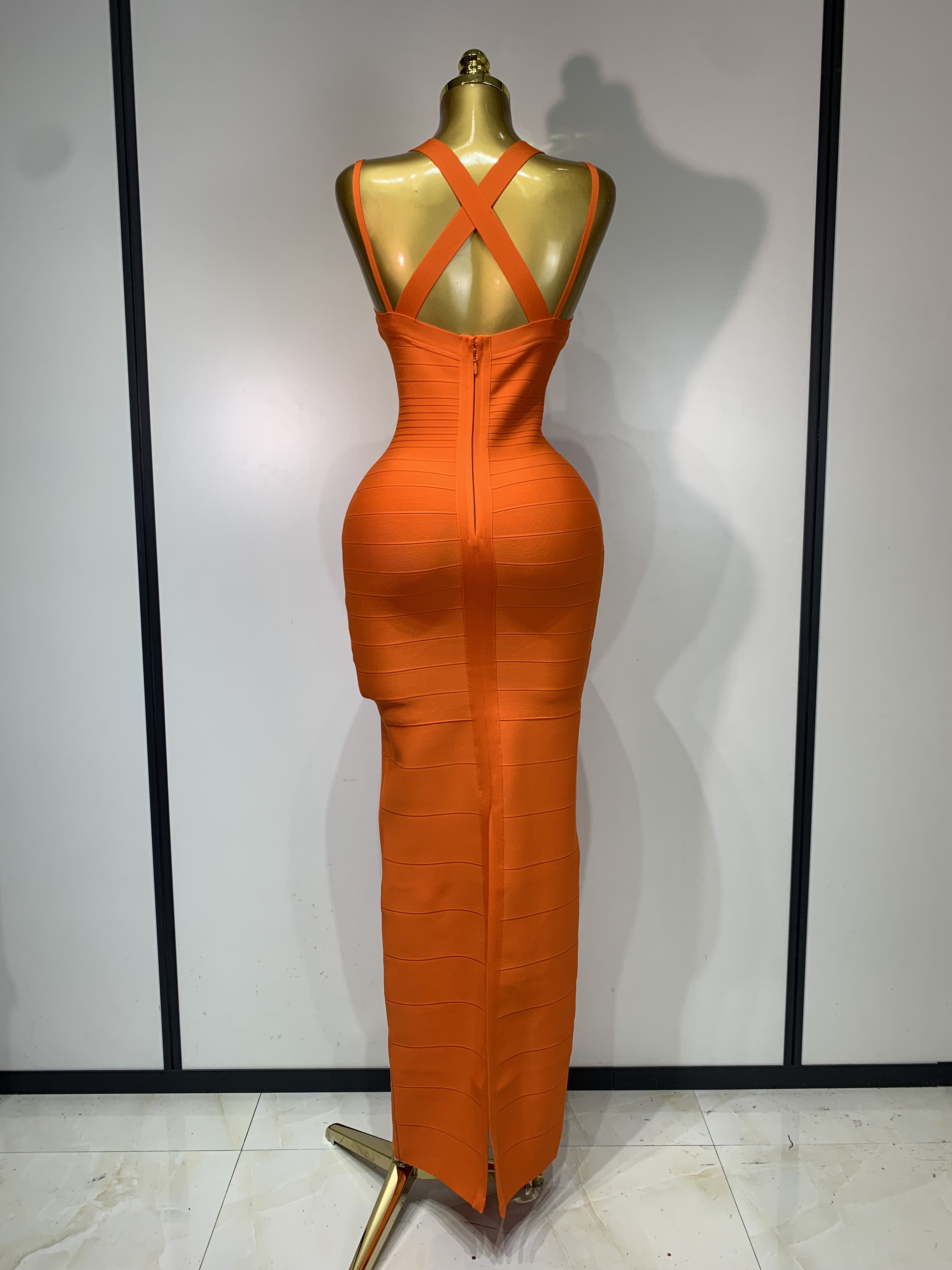 Femmes Sexy col en V Sexy dos nu Maxi longue moulante robes de pansement célébrité fête d'anniversaire élégant tricoté robe d'invité de mariage