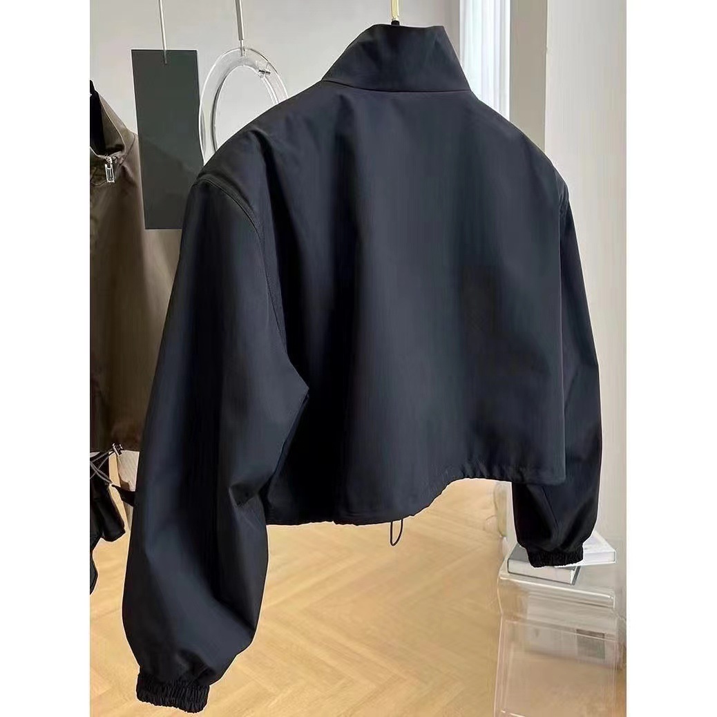 2025 nouveau automne Style coréen haut de gamme FeelDesign col montant veste courte pour les femmes Petite vêtements de travail élégant décontracté Chic hauts