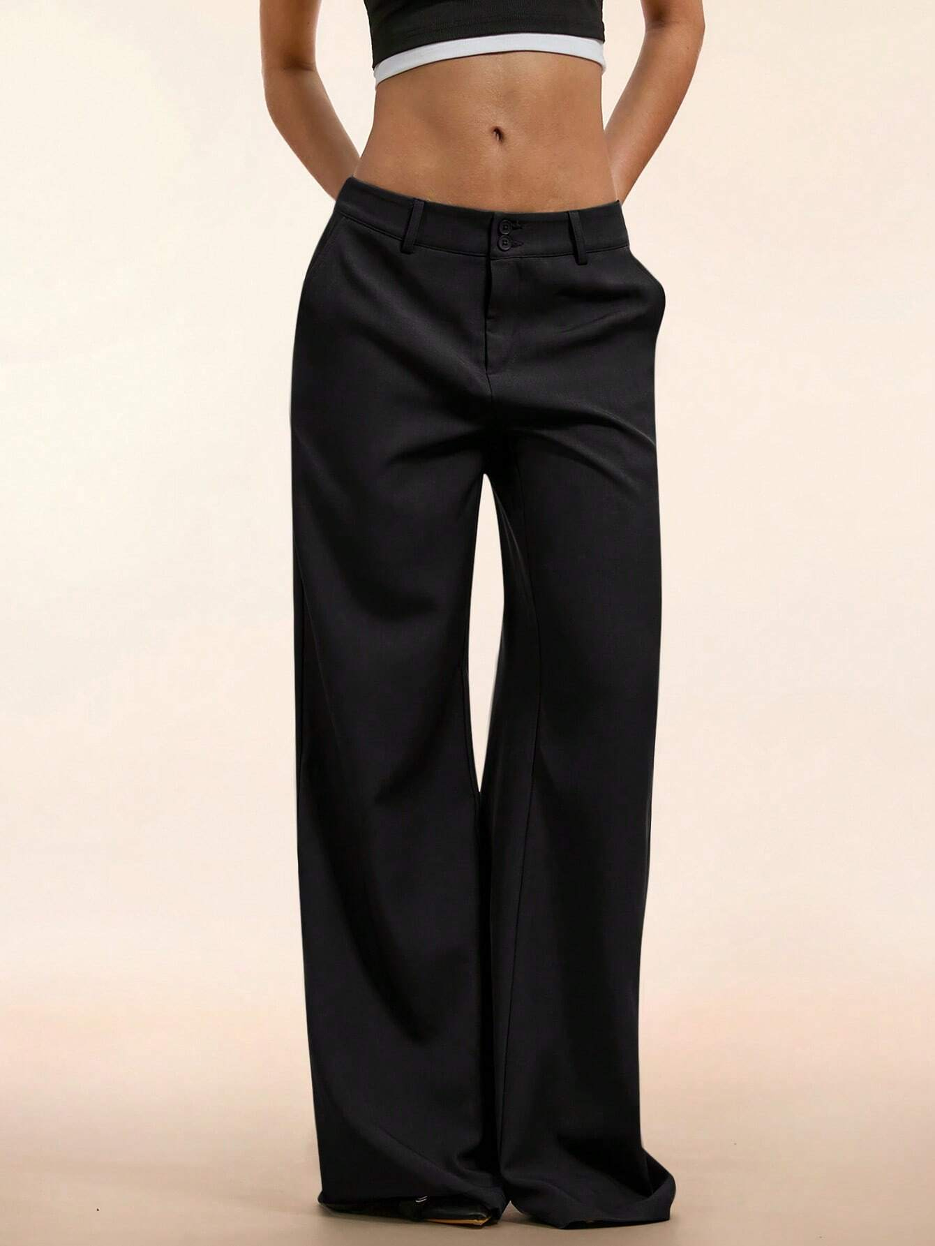 Pantalon élégant taille basse pour femmes, personnalisé, léger, évasé, décontracté, côtelé, jambes larges, pantalon de nettoyage, Streetwear 2025