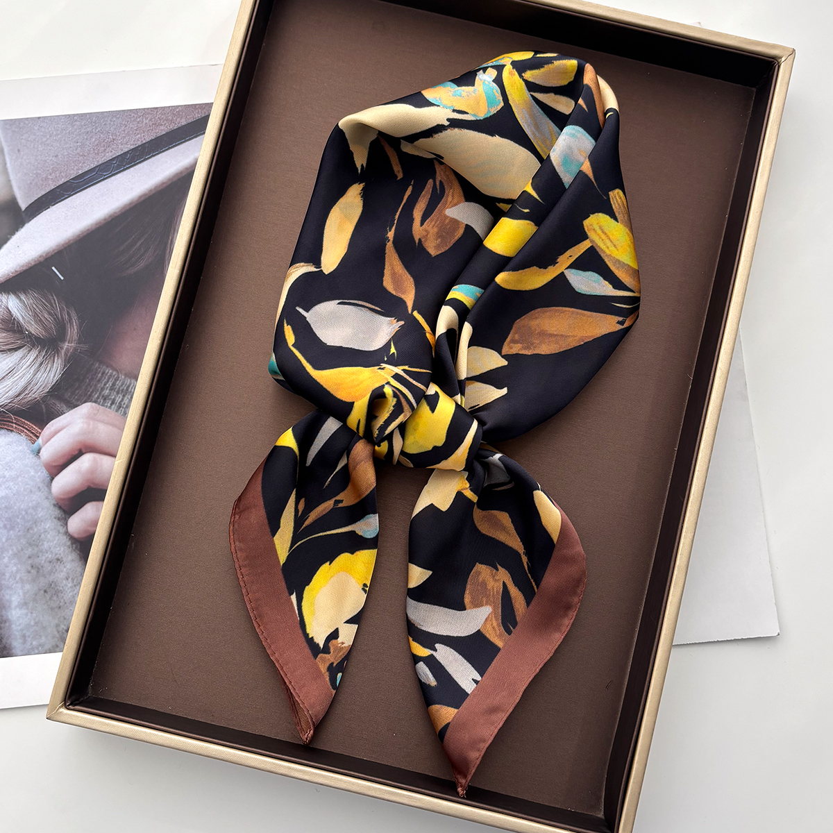 Nouveau Foulard Carré en Soie Imprimée pour Femme, Bandana, Bandeau, Écharpe de Cou, Accessoire Cheveux 2026