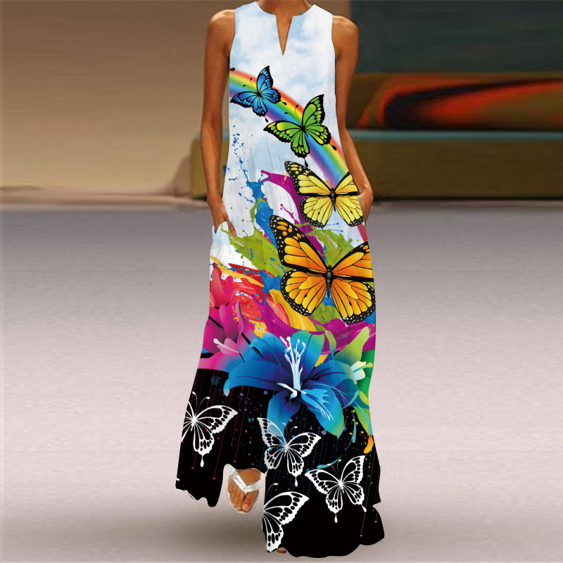 Robe longue d'été pour femmes, élégante, sans manches, décontractée, Vintage y2k, S-5XL