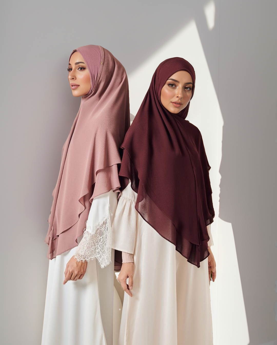 1 pièce Hijab instantané prêt-à-porter en mousseline double couche, uni, foulard, châle, bandana pour femme musulmane