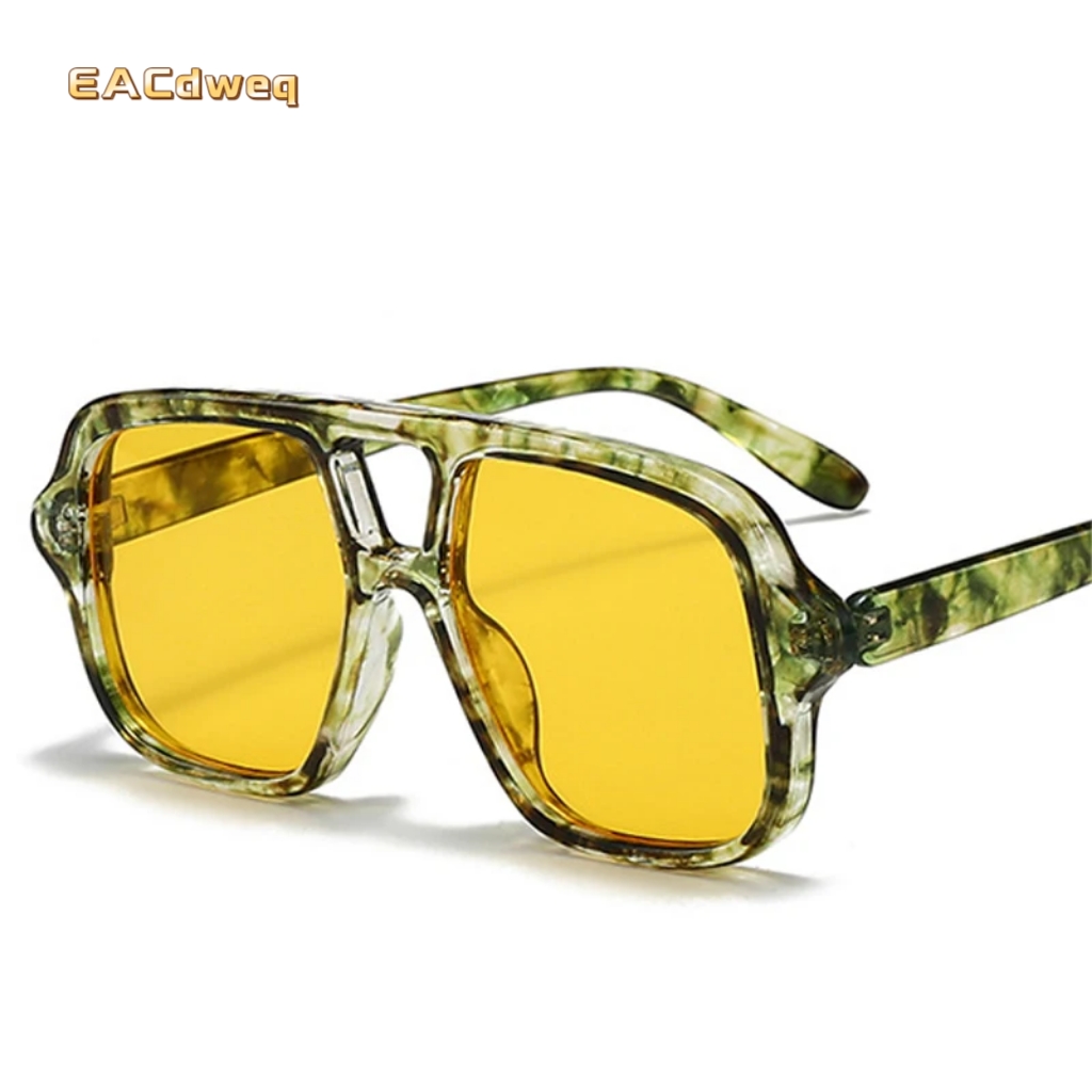 Lunettes de soleil carrées tendance pour hommes, style punk vintage, verres bleus, protection UV400, pour femmes et hommes