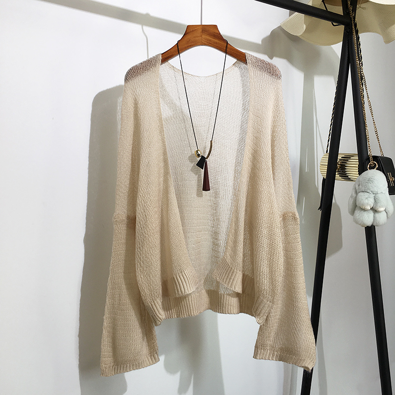 Cardigan en tricot au Crochet transparent pour femmes, pull à manches longues ouvert sur le devant, tricot décontracté, tenue de plage