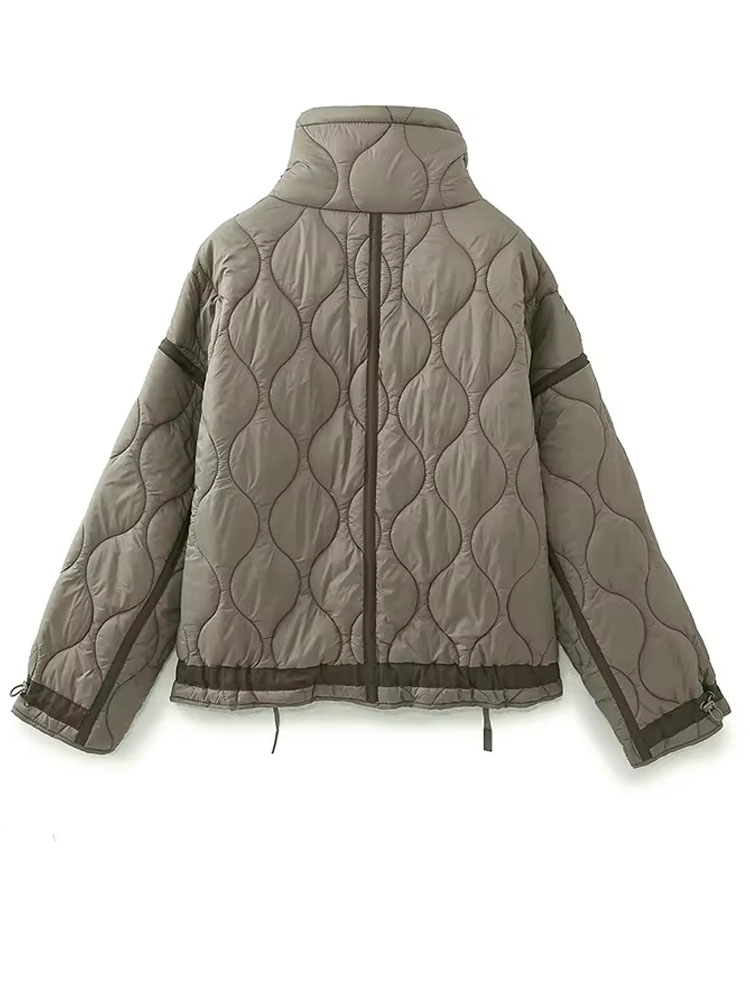 Manteaux épais rétro pour femme, vestes à col montant avec boutons, coupe-vent, Streetwear, nouvelle mode hiver