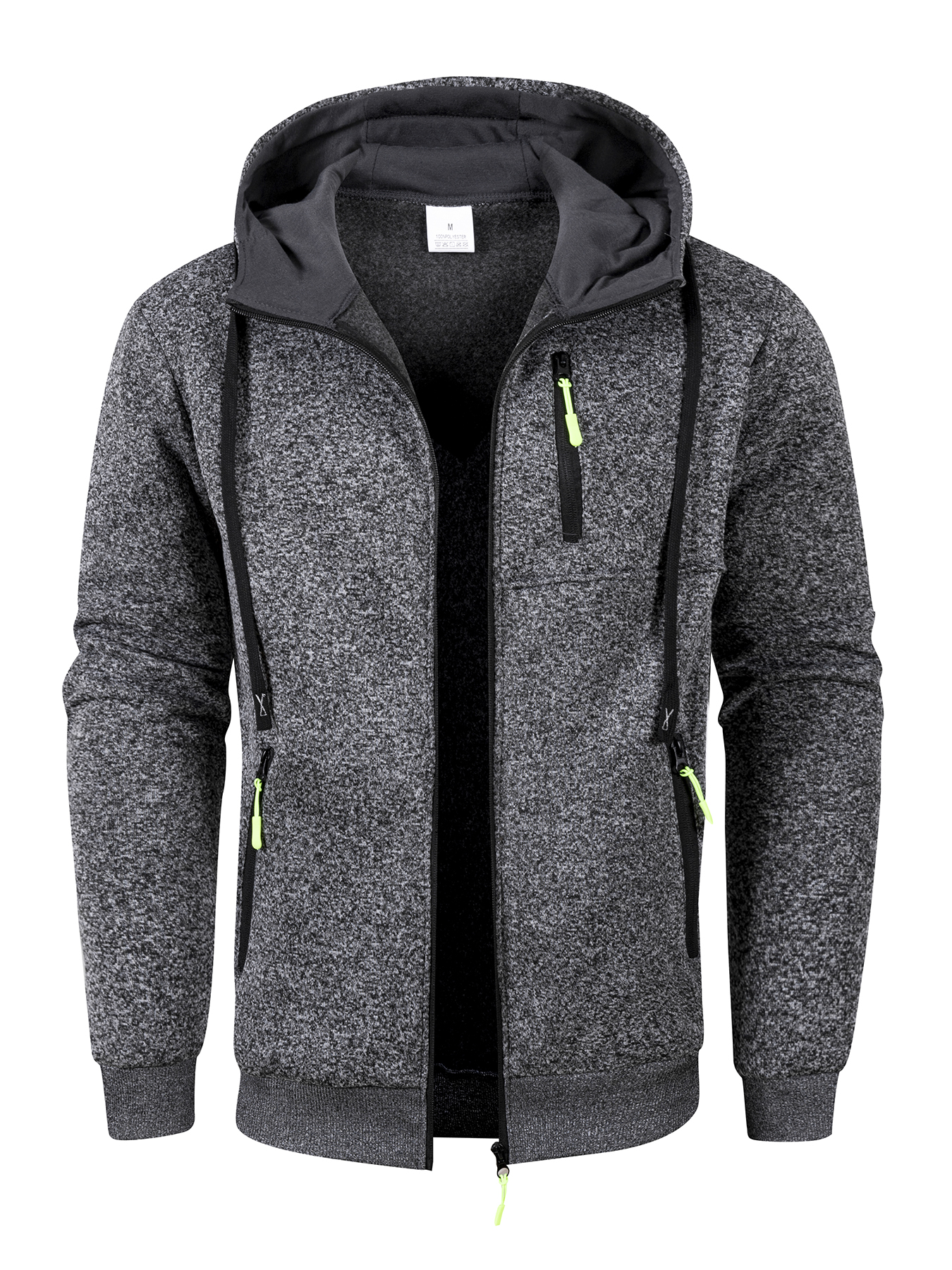 Sweat-shirt à manches longues pour hommes, fermeture éclair, surdimensionné, chaud, manteau, survêtement d'extérieur pour hommes
