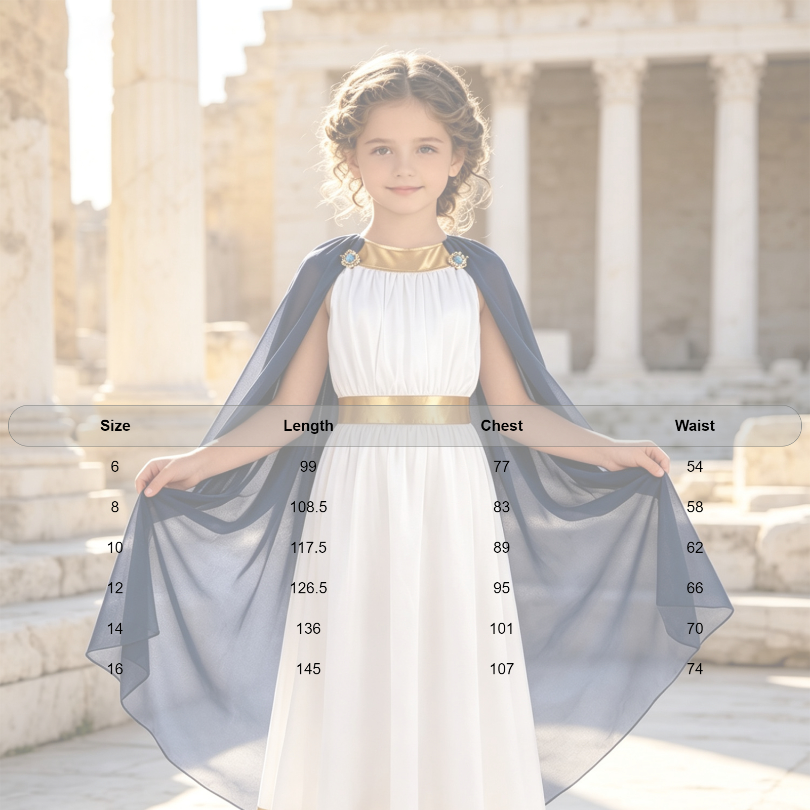 Robe de Princesse Longue en Tulle pour Fille, Costume Toge Grétien, Déité Grecque des Prairies, Flowy, pour ixd'Halloween