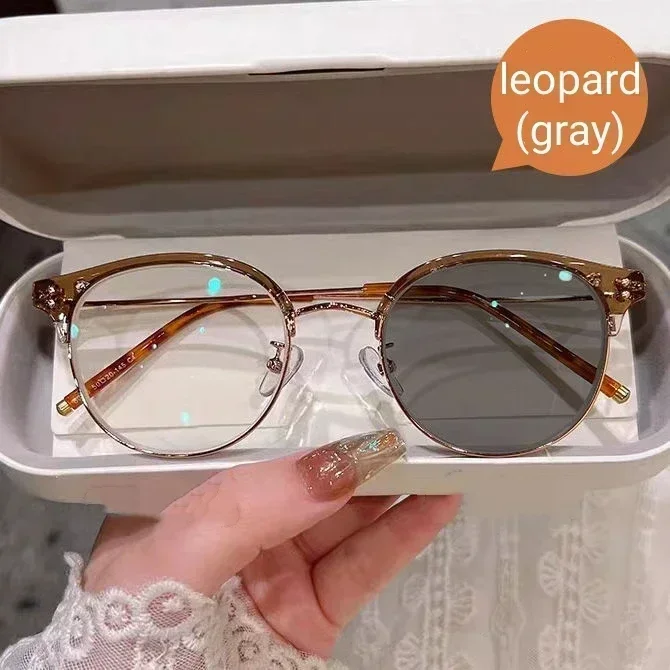 Lunettes de myopie rondes de luxe pour hommes et femmes, lentille transparente, document proxy, lunettes moins, lunettes anti-rayons bleus, dioptrie