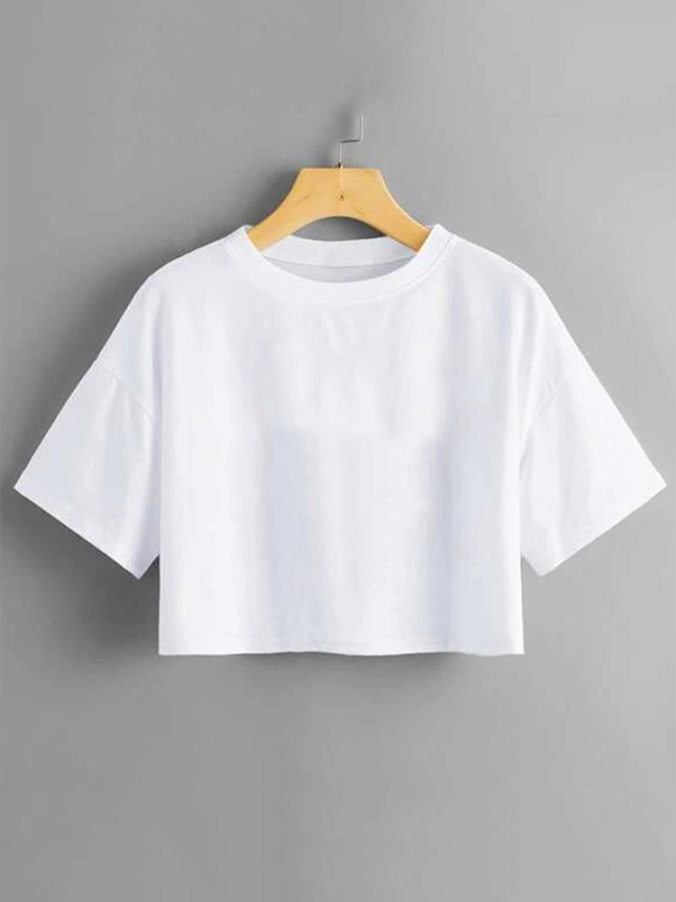 Harajuku chemise drôle Y2K femmes culture hauts décontracté noir Femme nombril T-shirt col rond court ample T-shirt été Streetwear