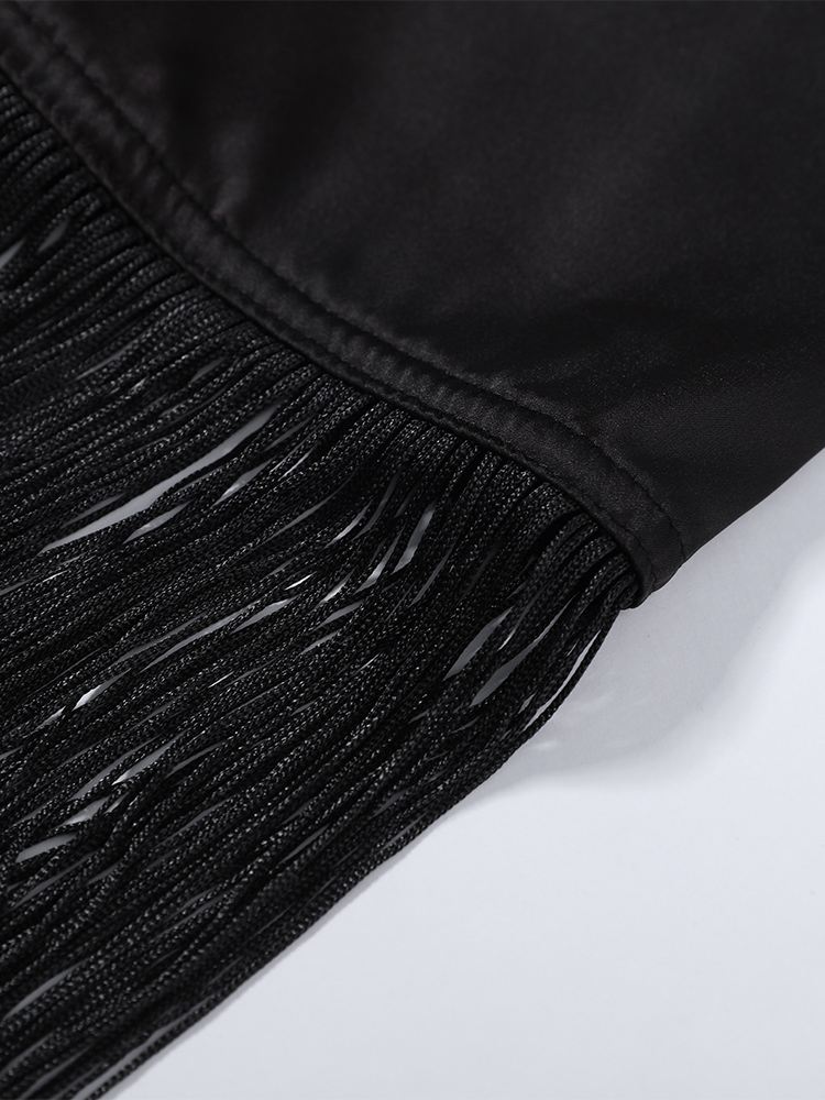 Écharpe longue unie à franges et lacets, noire et blanche, pour femme, ceinture décontractée, mode féminine 2026, toutes saisons, élégante, pour femme.