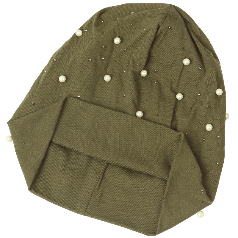 Femmes perle strass Bonnet couvre-chef solide doux automne hiver casquette pour femme Bonnet mode tricoté automne extérieur Bonnet