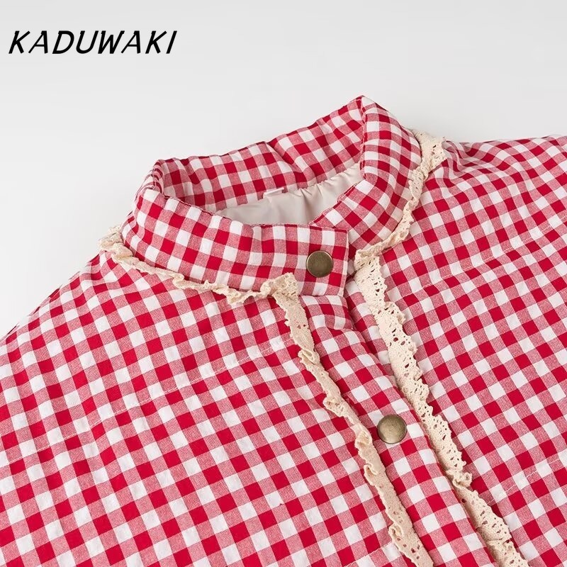 KADUWAKI-Parka coréenne adorable à motifs de cœur pour femme, veste matelassurera en coton matelassé à manches longues, vêtements féminins mignons, printemps