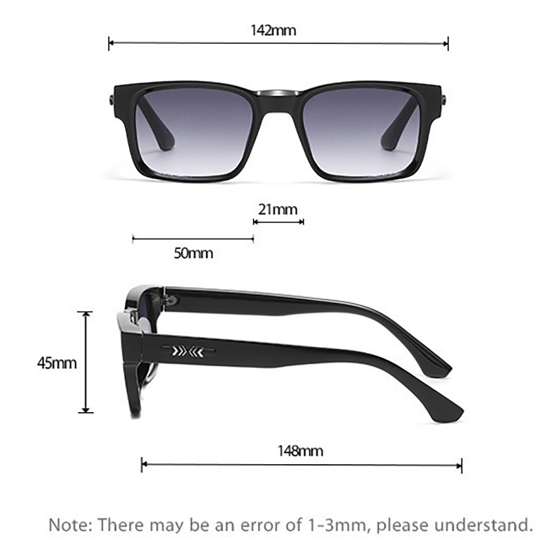 Une paire de lunettes tendance à monture rectangulaire avec branches élégantes, design unisexe, idéales pour les vacances, les cadeaux et l'usage quotidien