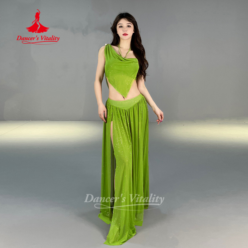 Vêtements d'entraînement de danse du ventre pour femmes, ensemble en maille confortable et respirante, vêtements d'entraînement de danse orientale, nouvelle collection
