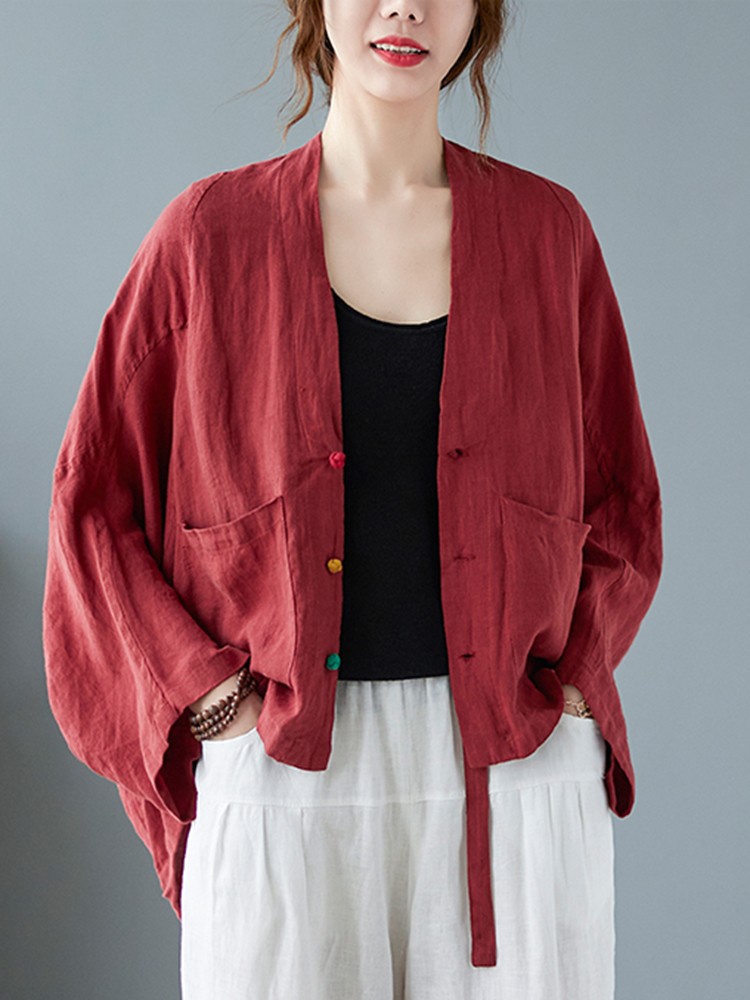 Vestes à manches longues pour femmes, style vintage, tout assressenti, confortable, coton, lin, femme, décontracté, automne, nouveau, 2022, CombB2100