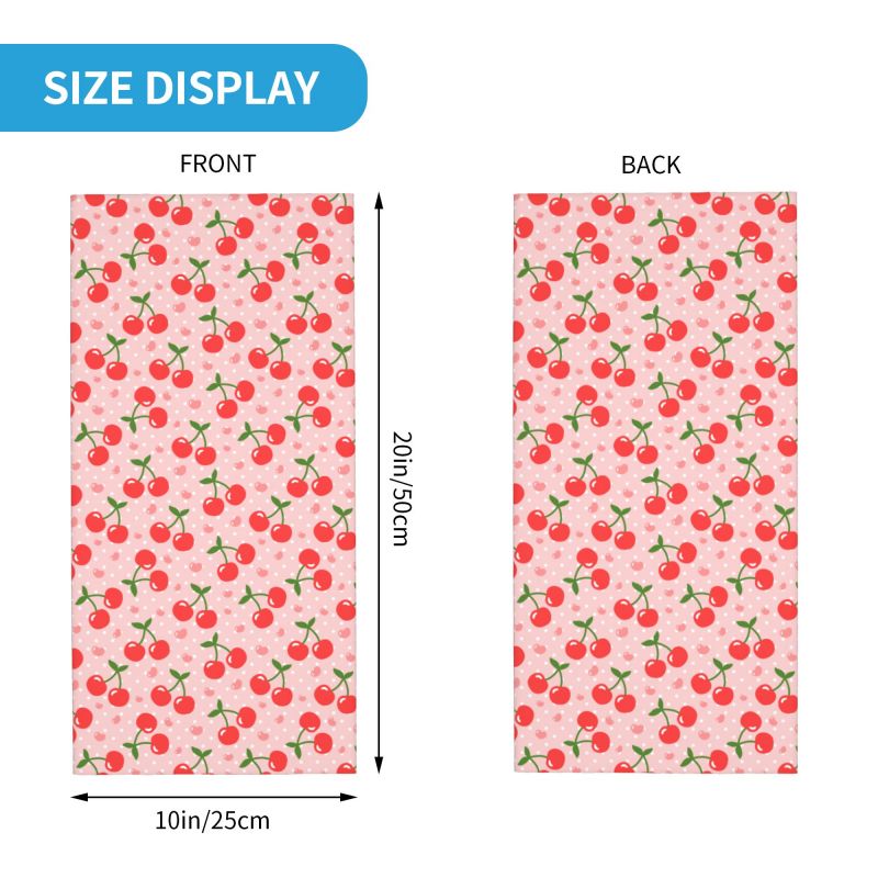 Cache-cou Bandana Cœur Rouge Cerise Rose pour Femme et Homme – Écharpe de Randonnée, Cache-cou de Ski, Cache-cou Coupe-Vent et Anti-Poussière, Cache-Visage, Bandeau