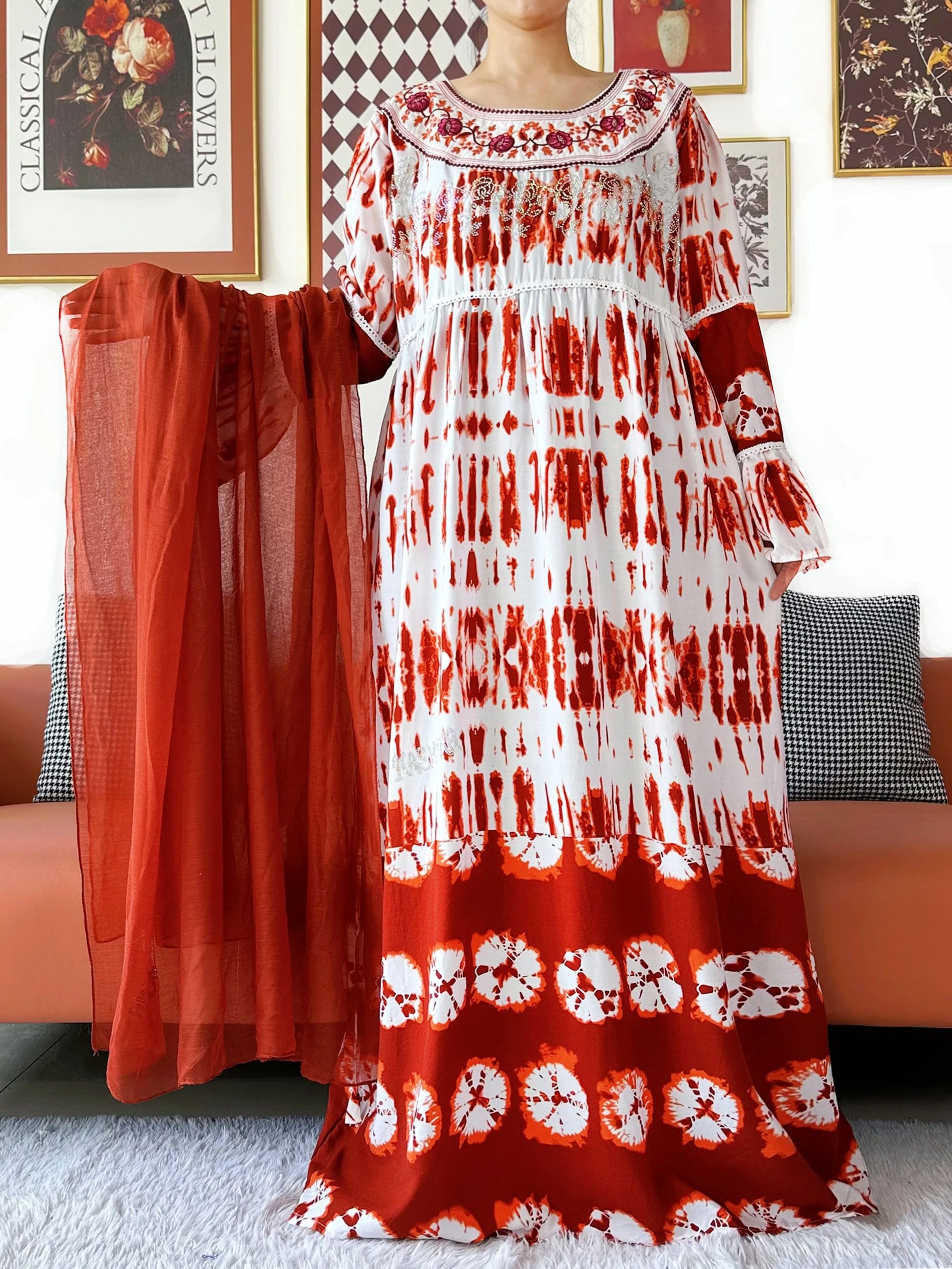 Kashkha – robe Abaya en coton pour femmes, élégante, de haute qualité, dubaï, manches longues, ample, style Boho, Maxi, décontractée, mode africaine, nouvelle collection