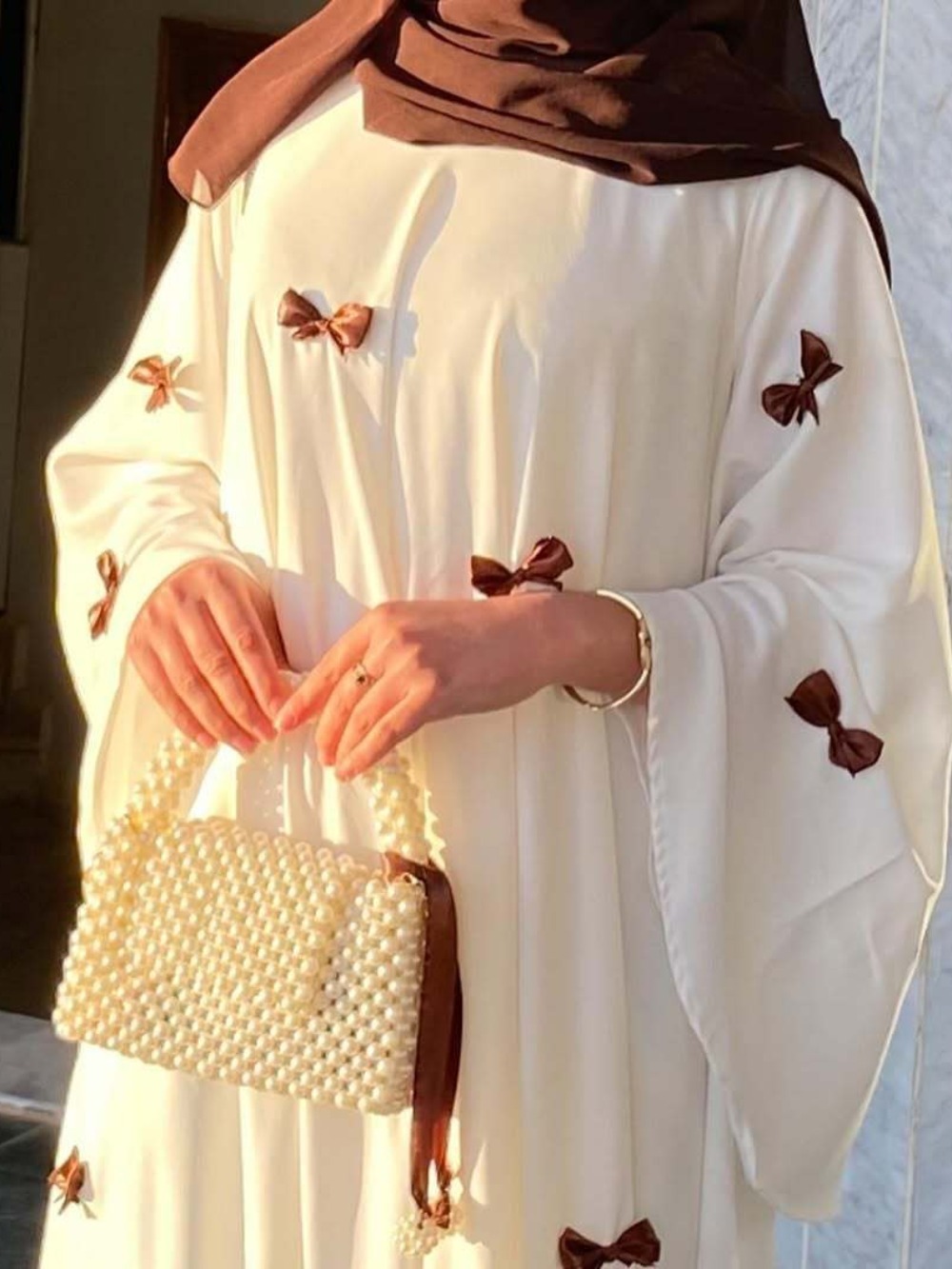Femmes Robe musulmane Abaya pour Eid arabe arc manches évasées longue Robe Jalabiya Ramadan dubaï Abayas caftan robes maroc robes