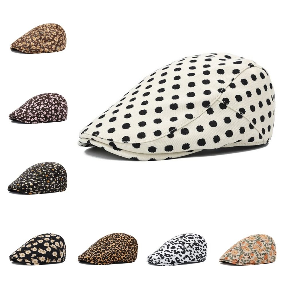 Mode rétro béret à fleurs chapeau de pêche décontracté réglable artiste peintre chapeau automne hiver en plein air casquette à visière hommes femmes