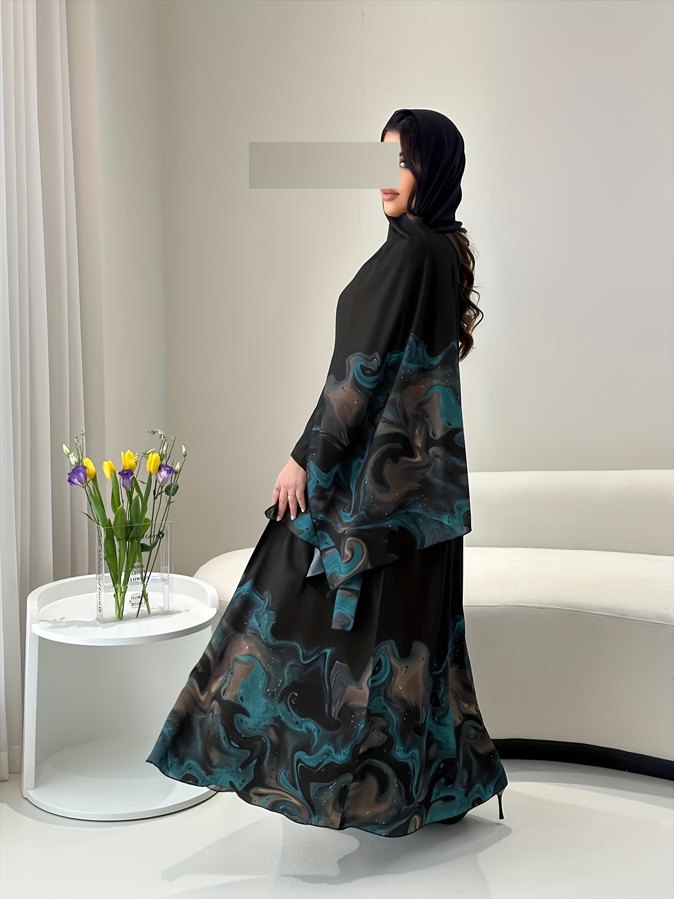 Vêtements traditionnels saoudiens pour femmes musulmanes, nouvelle collection printemps/automne du Moyen-Orient, robe ample ouverte sur le devant pour les fêtes et le Ramadan