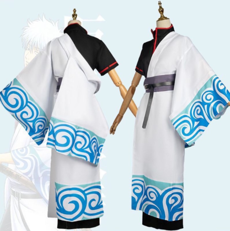 Neues Anime Gintama Sakata Gintoki Cosplay Kostüm Japanisches Kimono uniforme tenue