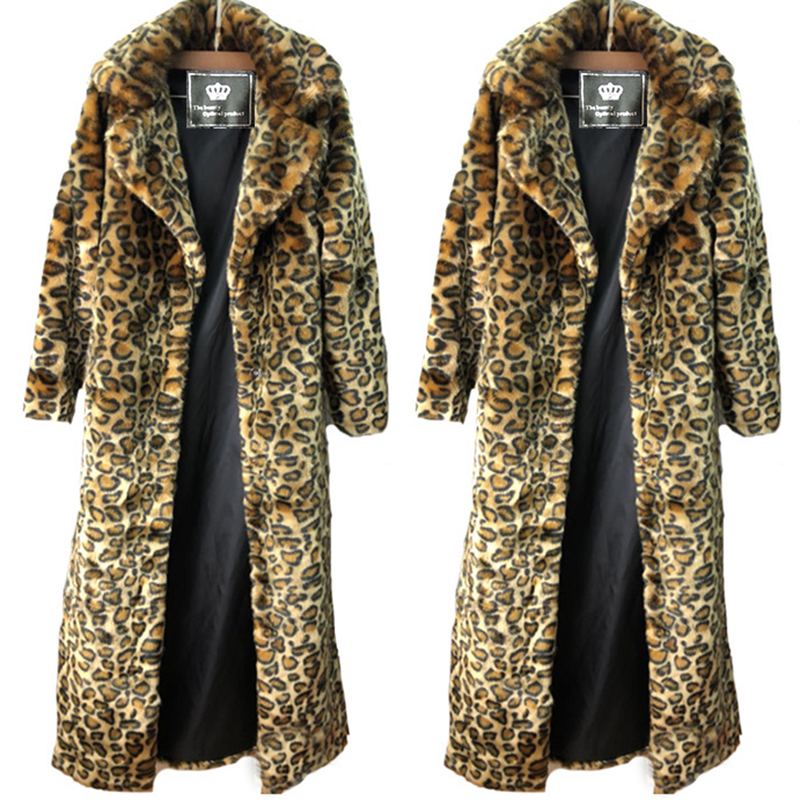 Manteau en fourrure de léopard pour femmes, manteau en fourrure de vison, long, à la mode, haut décontracté, Europe et amérique, ample, grande taille, coupe-vent chaud