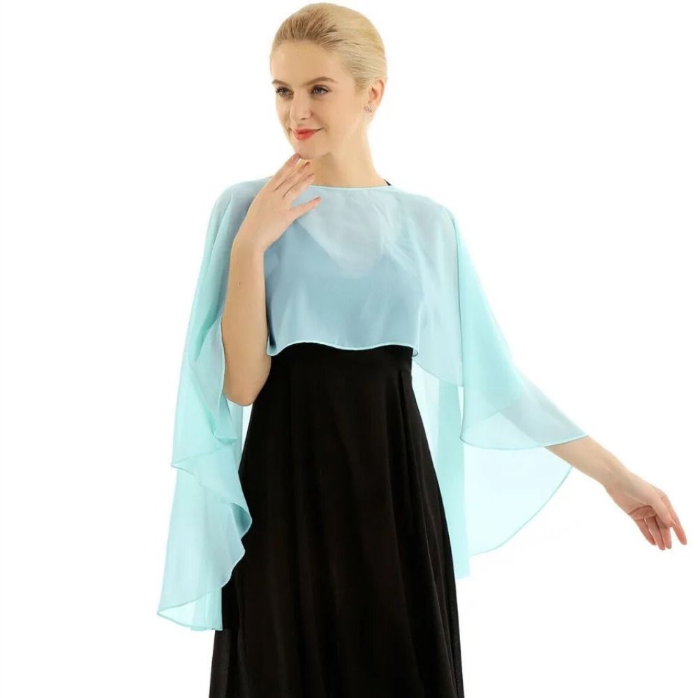 Nouvelle Collection : Capes de Mariage Longues en Mousseline de Soie Unie – Écharpes de Soirée Élégantes pour Femmes