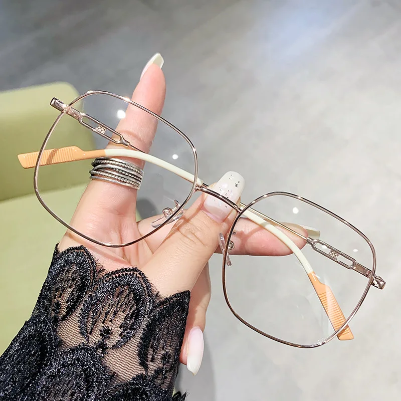Lunettes de myopie en métal pour femmes et hommes, anti-lumière bleue, ultralégères, lunettes de vue de près, lunettes de délinquants optiques, dioptrie, mode