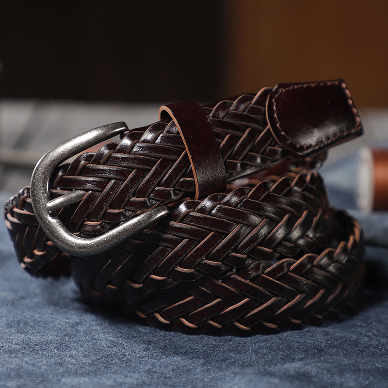 Ceinture kie tissée pour femme, rétro, minimaliste, boucle à aiguille, ceinture d'étudiant décontractée et polyvalente, jeans, à la mode