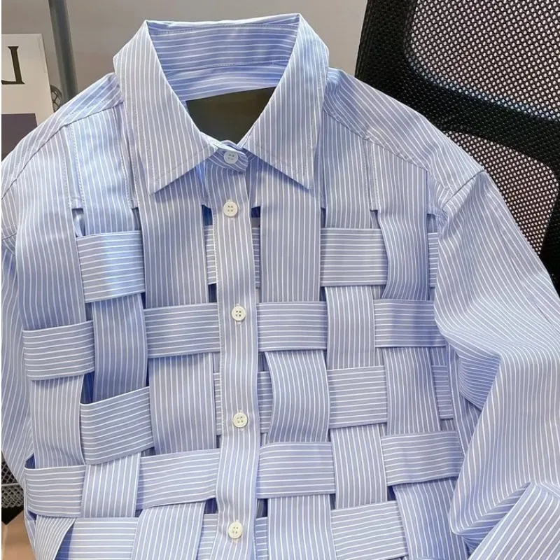 Chemise décontractée tendance à manches longues pour homme, nouvelle collection printemps-automne 2026, chemise tissée à rayures, mode décontractée pour homme