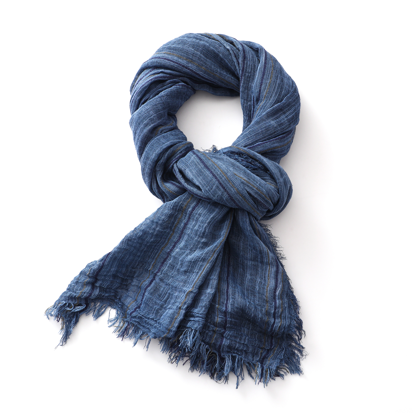 Écharpe rayée en coton et lin pour hommes et femmes, châles et enveloppes longs et doux, pompon court, accessoires masculins, automne hiver