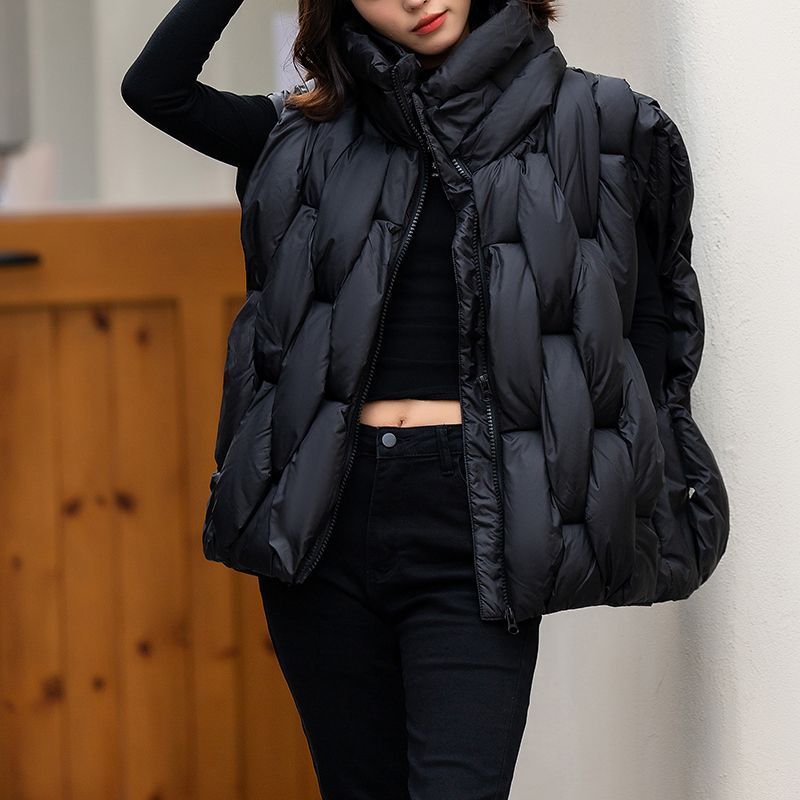 Femmes hiver vers le bas coton gilet veste 2025 sans manches col montant dames gilet manteau mode décontracté dame vêtements d'extérieur