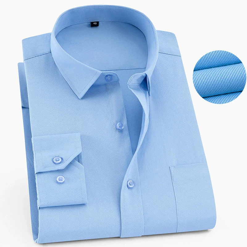 Grande taille 9XL 8XL 7XL hommes d'affaires décontracté à manches longues chemise classique rayé mâle robe sociale fête smoking chemises blanc bleu