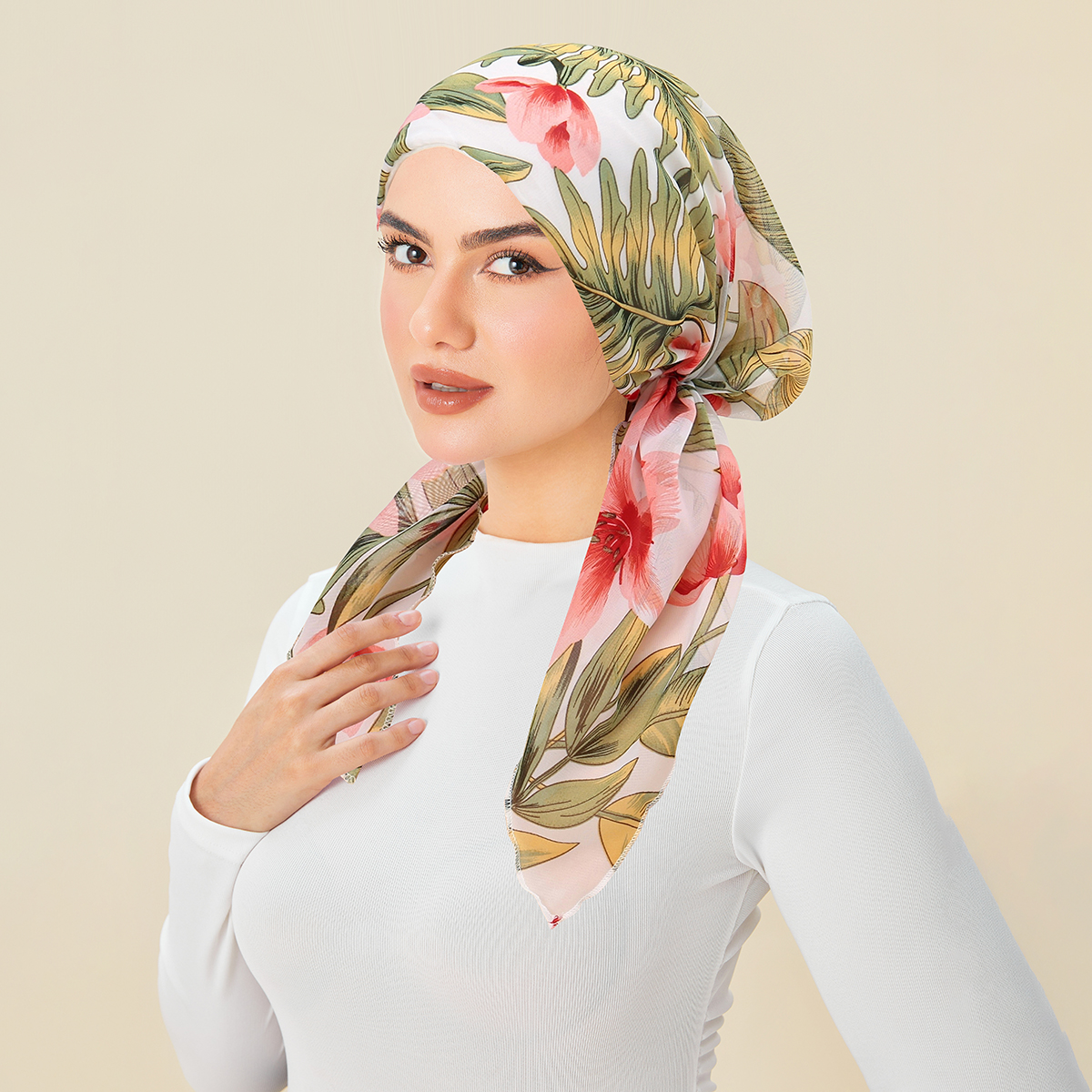 Turban Hijab imprimé à la mode musulmane, couvre-chef à longue queue, doux et extensible, casquette de chimio respirante pour femmes et filles, nouvelle collection