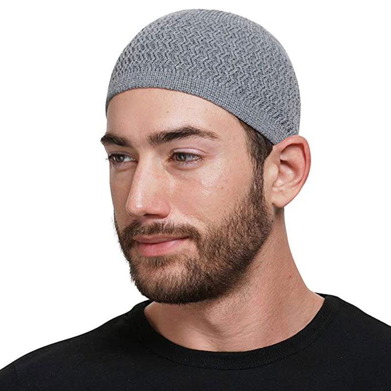 Bonnets unisexe casquette chaud islamique Ramadan juif kippa Homme chapeau hiver tricoté hommes musulmans chapeaux de prière hommes Wrap tête casquettes