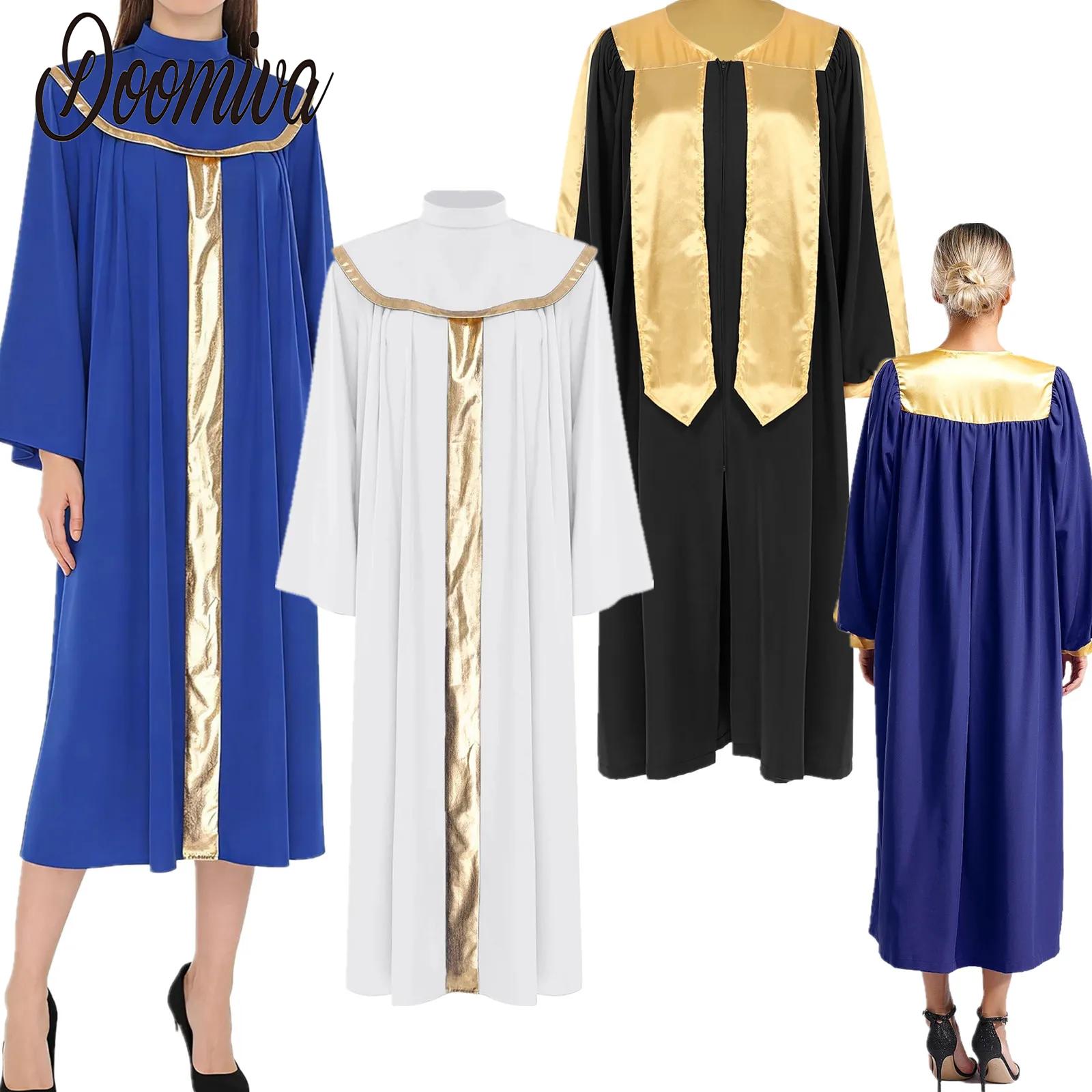 Robe de Pasteur pour Hommes et Femmes, Soutane de Chorale d'Église, Costume de Prêtre pour Fête d'Halloween, Robe Liturgique à Manches Longues, Vêtements de Culte