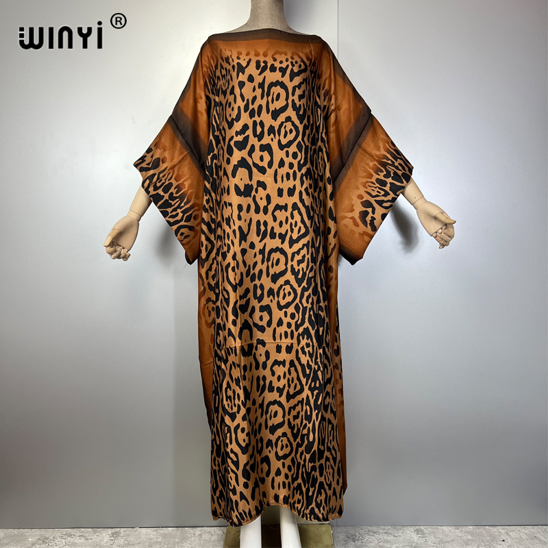 WINYI Robes Musulmanes pour Femmes, Robe de Soirée Élégante, Kaftan Ample pour Femme du Moyen-Orient, Abaya de Luxe Imprimée de Dubaï, Caftan de Plage