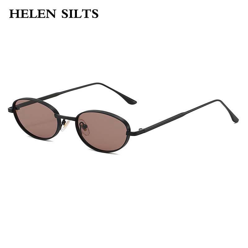 Lunettes de soleil ovales en métal pour femmes, nouvelle marque de luxe de styliste, Vintage Punk populaire, Steampunk Hip Hop, nuances UV400, 2025