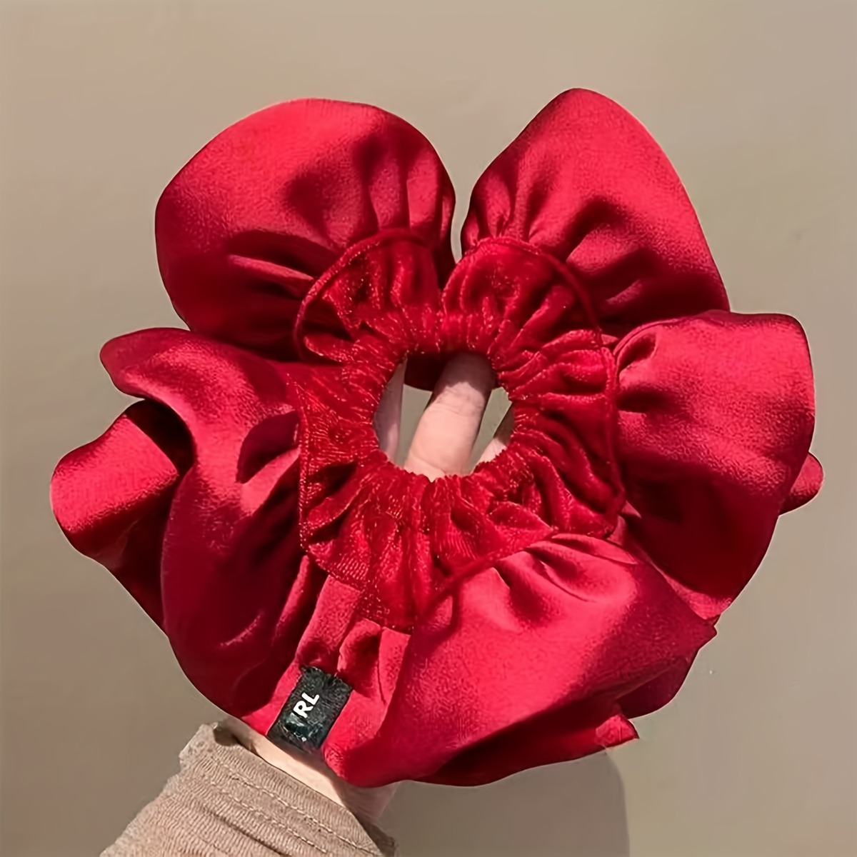 Grande boucle de cheveux florale avec Texture satinée, bandeau moelleux français élégant, cheveux enroulés, accessoire de bandeau pour gros intestin, 1 pièce